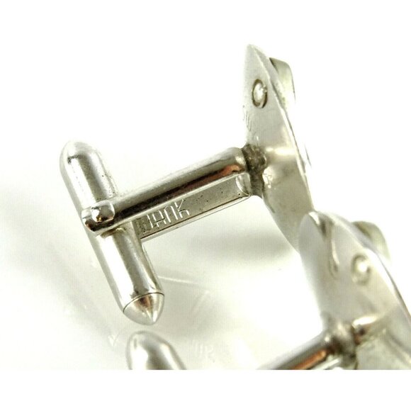 Swank Letter G Initial Cufflinks Set w Tie Clip Bar Vintage Silvertone Monogram - Picture 6 of 6